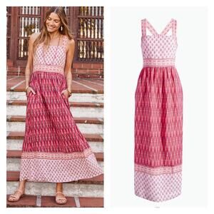 Faherty Gracie Linen Maxi Dress Size XS